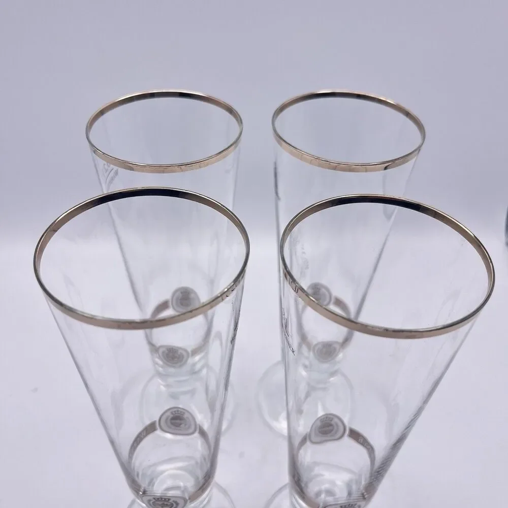 Vintage German 8” .2L Warsteiner pilsner Glasses